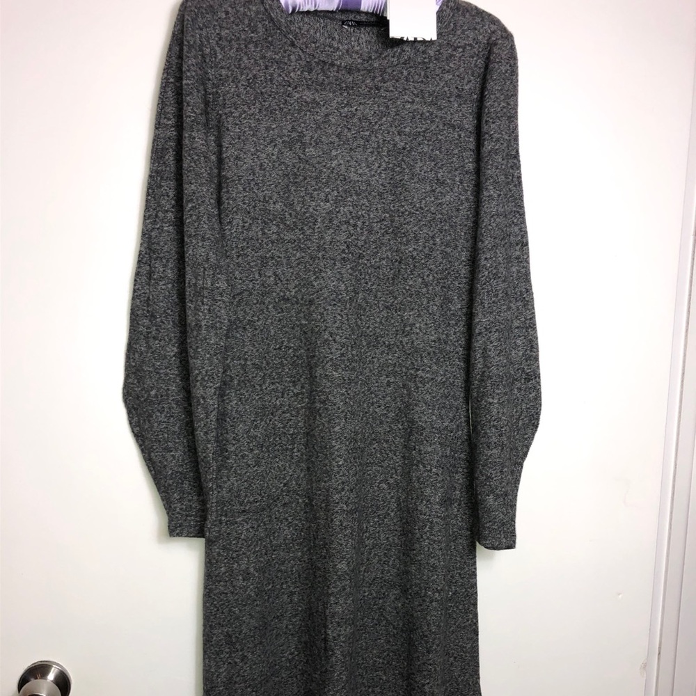 Zara Grey Long sleeves Long Dress Size S